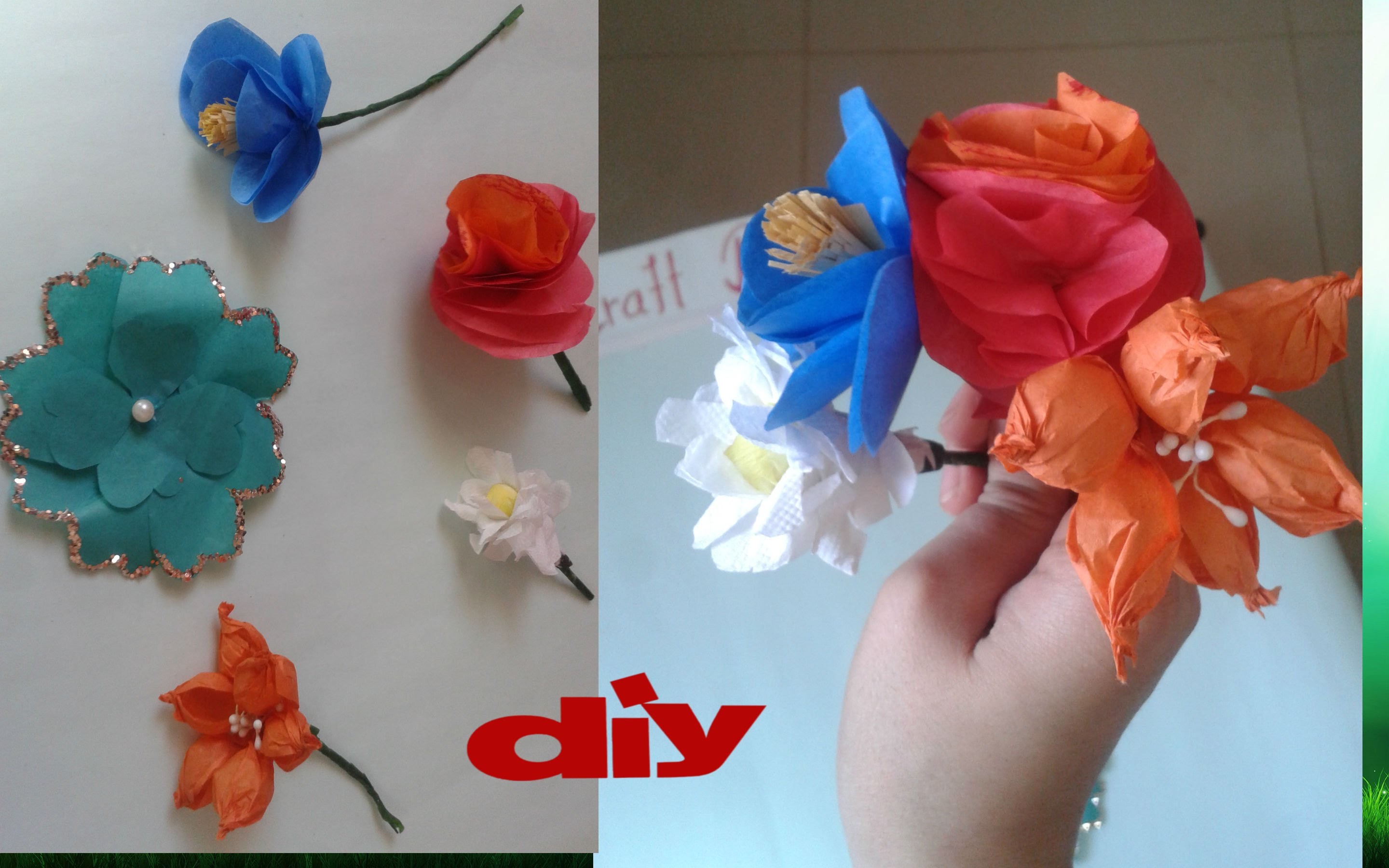 Diy 5 Types Of Tissue Paper Flowers (Easy to make)