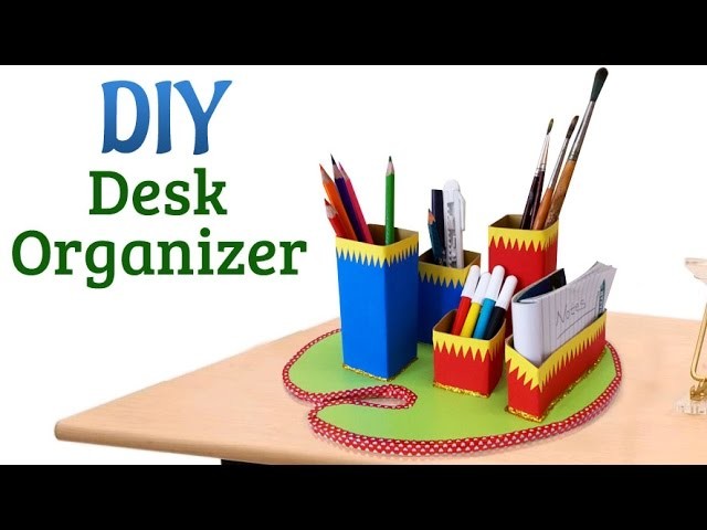DIY Desk Organizer : How to Use Cardboard for Pencil Organizer | Recycled Craft Projects