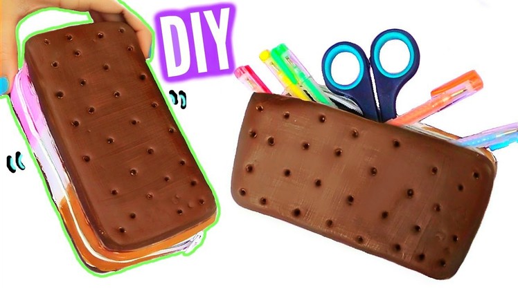 DIY Ice Cream Sandwich Pencil Case! Squishy Pencil Box!