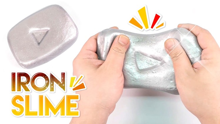 DIY IRON SLIME !! Make Youtube Silver Play Button - MonsterKids