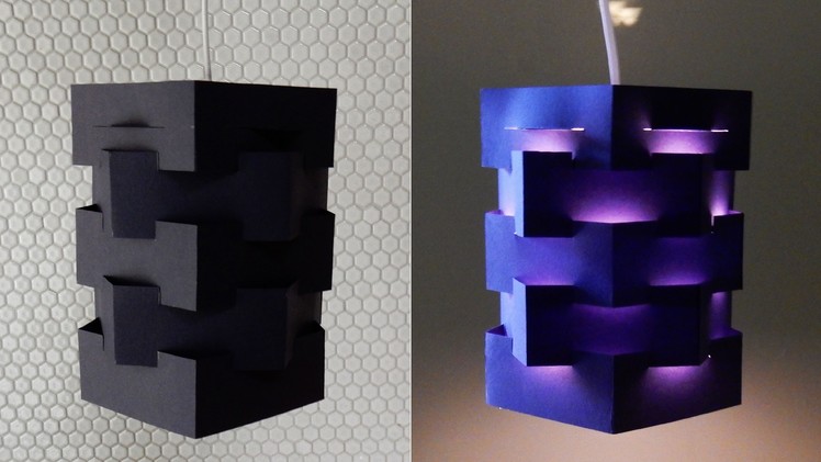 DIY pendant lamp (pentagon) - how to make a lampshade.lantern for hanging light - EzyCraft