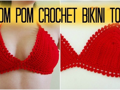 DIY Pom Pom Picot Bikini.Bralette Top