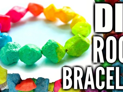DIY RAINBOW ROCK BRACELET | How to Make a Paper Bead Bracelet