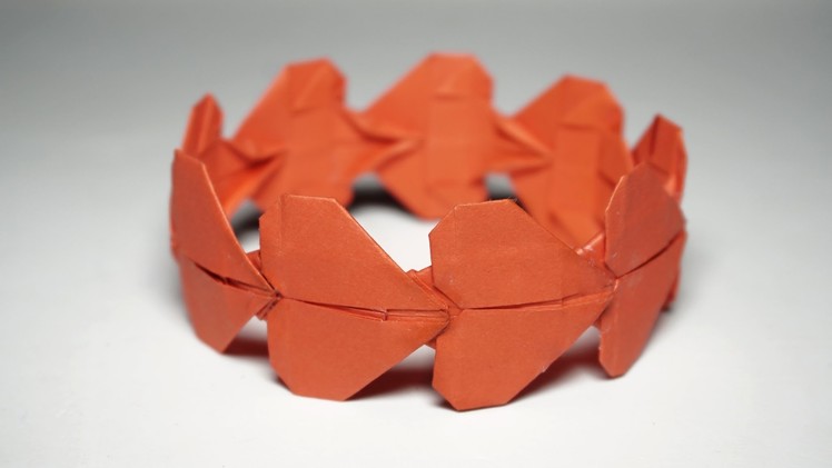 Easy origami HEART BRACELET tutorial - DIY (Henry Phạm)