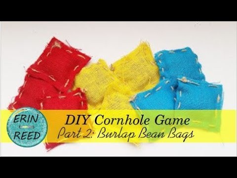 Homemade Cornhole Game - Part 2 - DIY Canvas Bean Bags #‎LoveSummerArt‬