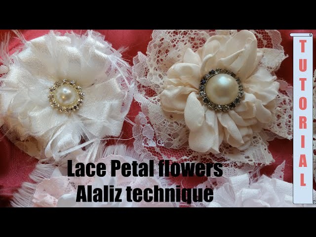 Lace Petal flower, no sew, Shabby Chic tutorial, Easy, DIY 8s2, by Crafty Devotion