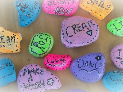 #LoveSummerArt- how to make word rocks. DIY Inspirational Rocks.