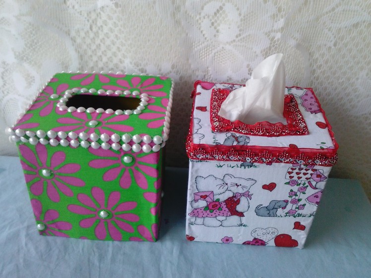 Como decorar una caja de Tuallitas. how to decorate a tissue box.