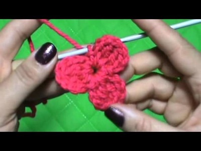 COMO TEJER FLOR SIMPLE GANCHILLO CROCHET MOÑO, ALAS, TREBOL