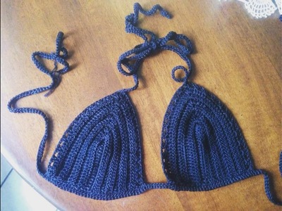 COSTUME TRIANGOLO all' uncinetto passo passo -- How to crochet a bikini top