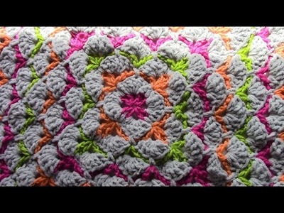 Crochet shell stitch square