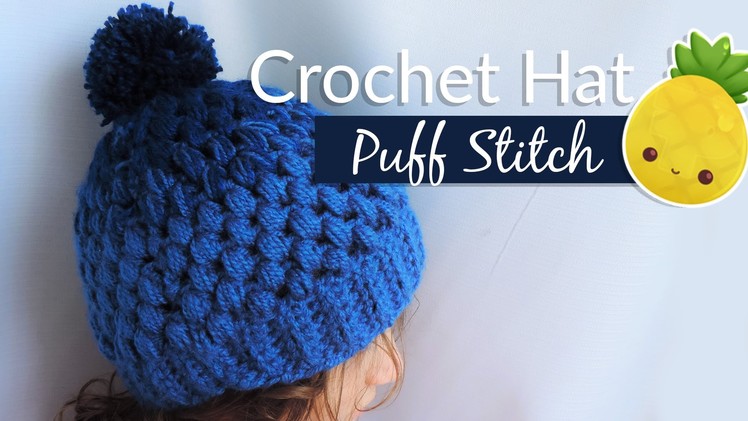 Gradient hat with puff stitch - Crochet. Gorrito en punto piña