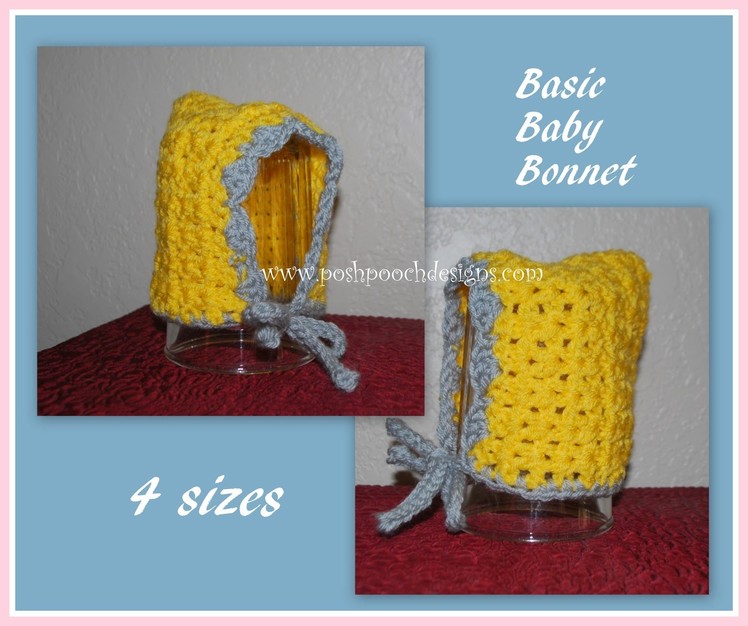 How to crochet a basic baby bonnet