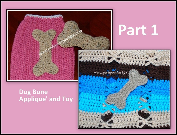 How to Crochet a dog bone appliqué