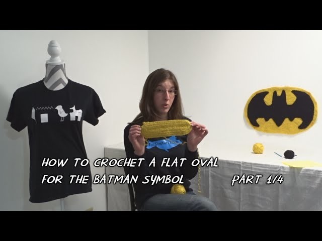 How to Crochet a Flat Oval for the Batman Symbol - Part 1.4