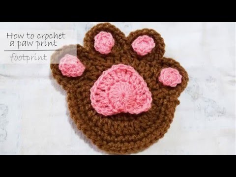 How to crochet a paw print (fingerprint) - PART 1 -  step by step instructions