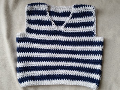 How to crochet a sleeveless jumper - Part 1 - backpart by BerlinCrochet
