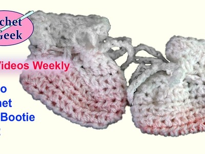 How to #Crochet Baby Bootie Tutorial Newborn Feet Part 2  - Sony CX900