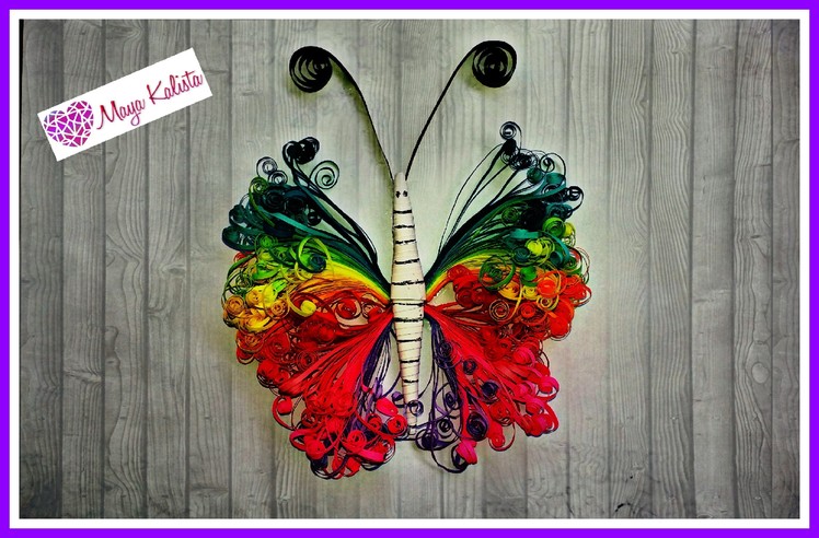 How to make DIY paper quilling DESIGNS - Paper Butterfly. art. Ideas Tutorial!