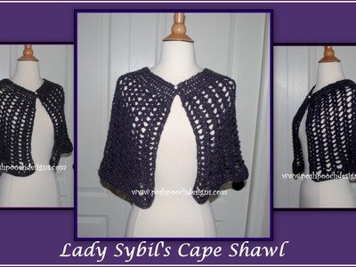 Lady Sybil's Lace Cape Shawl Crochet Pattern