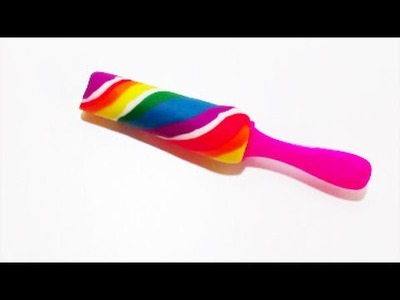 Play Doh How to make Awesome Rainbow Twisted Ice Pop DIY