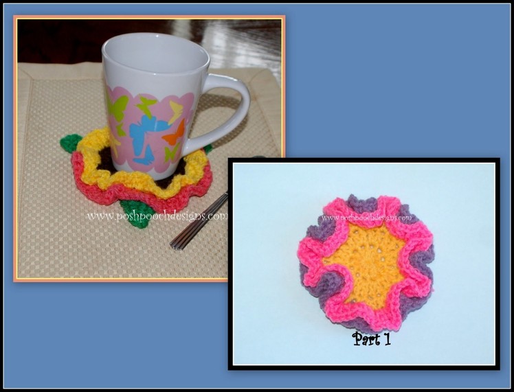 Spring Flowers Coaster  Crochet pattern - Part 1