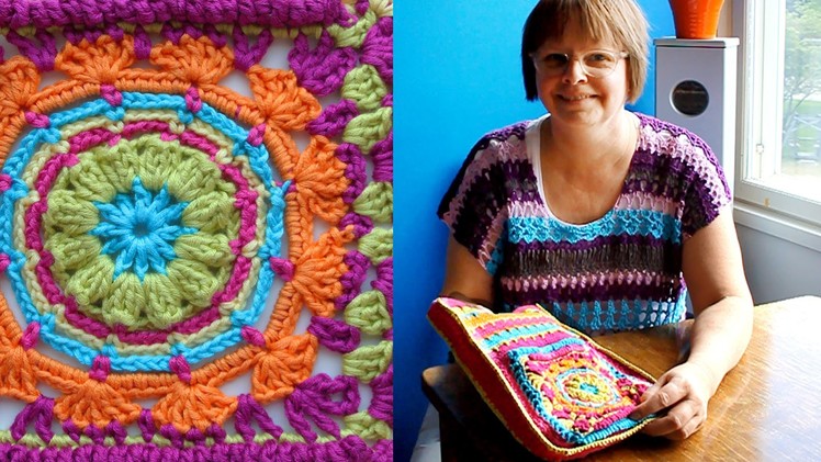 Working on a multicolor crochet bag - Video blog