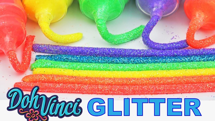 DIY How To Make Dohvinci Play Dough Glitter Rainbow PlayDoh