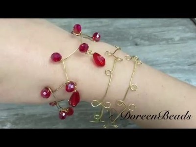 Doreenbeads Jewelry Making Tutorial - How to Make Trendy Wire Wrapped Bangle