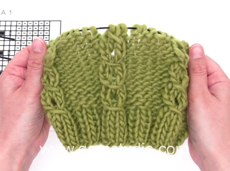 DROPS Knitting Tutorial: How to work small cables after chart A.1 in DROPS 164-38