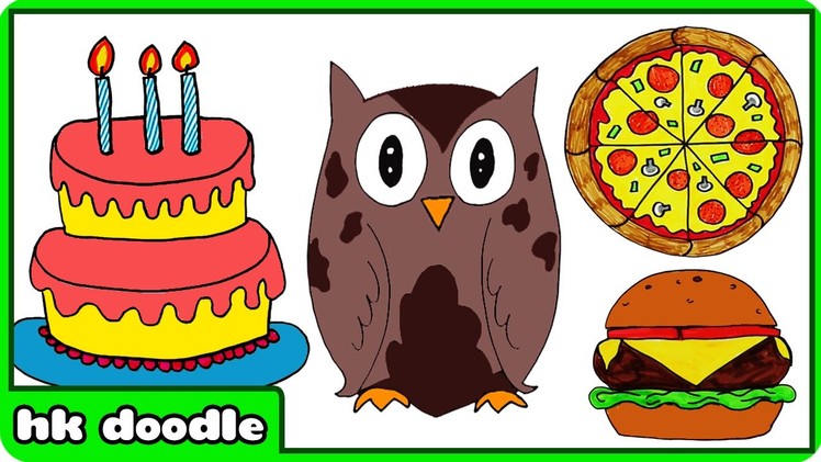 How To Draw A Birthday Cake and More Super Simple Drawings For Kids by HooplaKidz Doodle