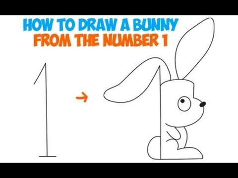 How to Draw a Bunny Rabbit From the Number 1