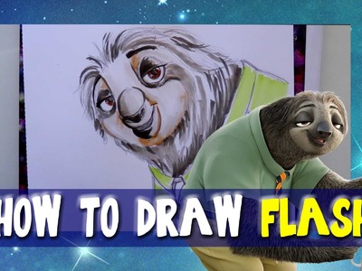 How to Draw FLASH from Disney's ZOOTOPIA - @dramaticparrot