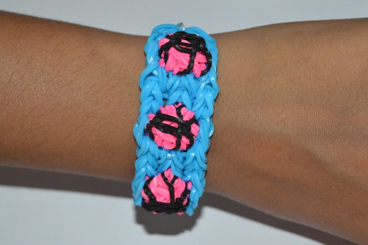 How to Make a Basketball Rainbow Loom Bracelet - Step by Step Instruction Tutorial - Mazichands.com