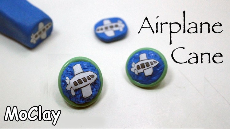 How to make buttons- Airplane millefiori cane - Polymer clay tutorial