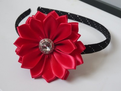 How to make ribbon flower headband - super easy method