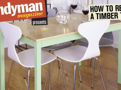 How to revamp a table with timber veneer and paint