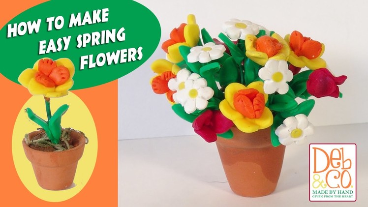 Polymer Clay Tutorial - How to Make Quick & Easy Spring Flowers