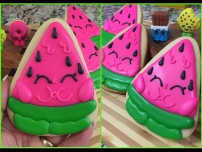 SHOPKINS Watermelon Slice Cookies(How To)