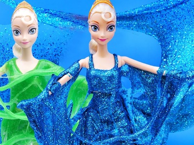 SLIME CLAY DRESS DIY How To Make Frozen Elsa Glittery Slime Dress