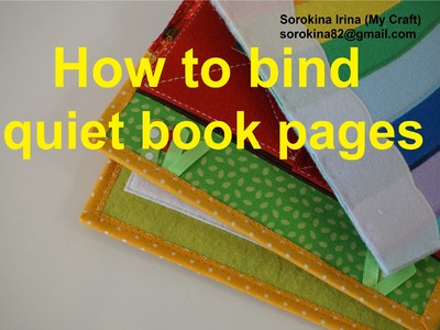 How to bind quiet book pages