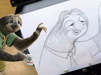 How to Draw Flash the Sloth - Disney' ZOOTOPIA