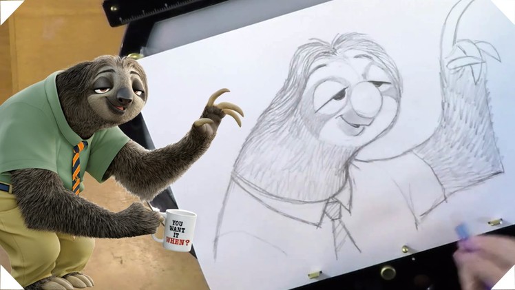 How to Draw Flash the Sloth - Disney' ZOOTOPIA