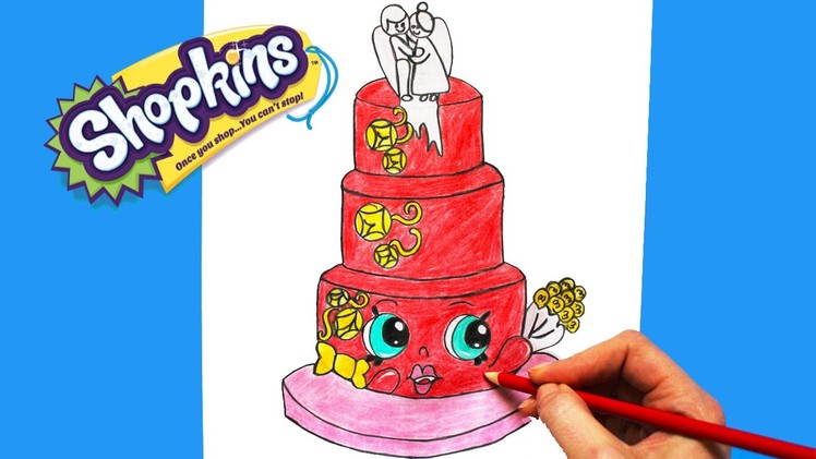 How to Draw Shopkins Season 3 "Wendy Wedding Cake" Step By Step Easy | Toy Caboodle