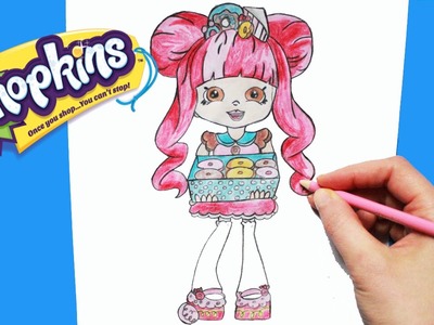 How to Draw Shopkins Shoppies Dolls "Donatina" Step By Step | Toy Caboodle