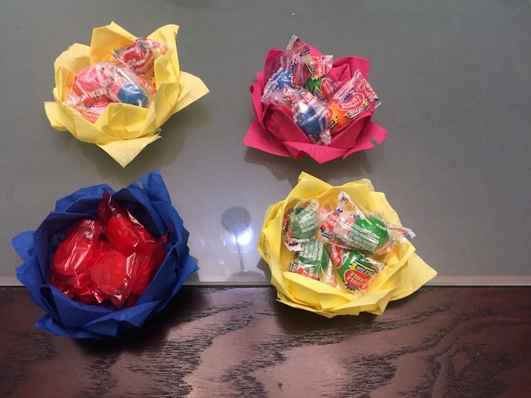 How to Make a Candy Bowl out of Paper Napkins Video Tutorial: Inexpensive Mother's Day Gift!!