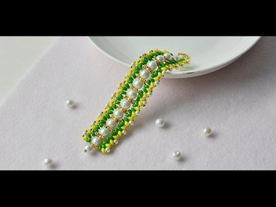 How to Make Colorful Pearl and 2 Hole Seed Beads Bracelets for Women