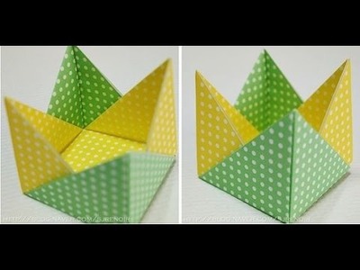 How to Make Origami 2 Piece Container - Origami Instructions + Tutorial .