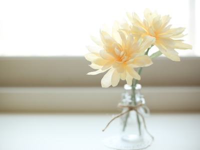 How to make paperflowers(crepe paper) #4. making Dahlia