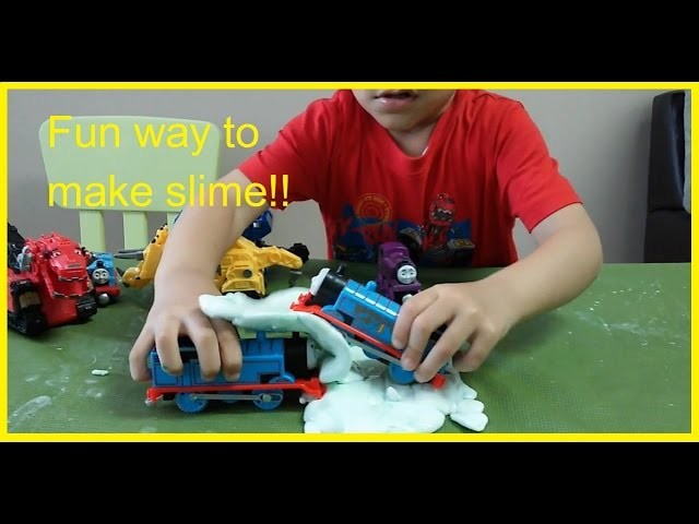 How to make slime - Easy Science Experiments for kids with Awesome Thomas and Friends Trains